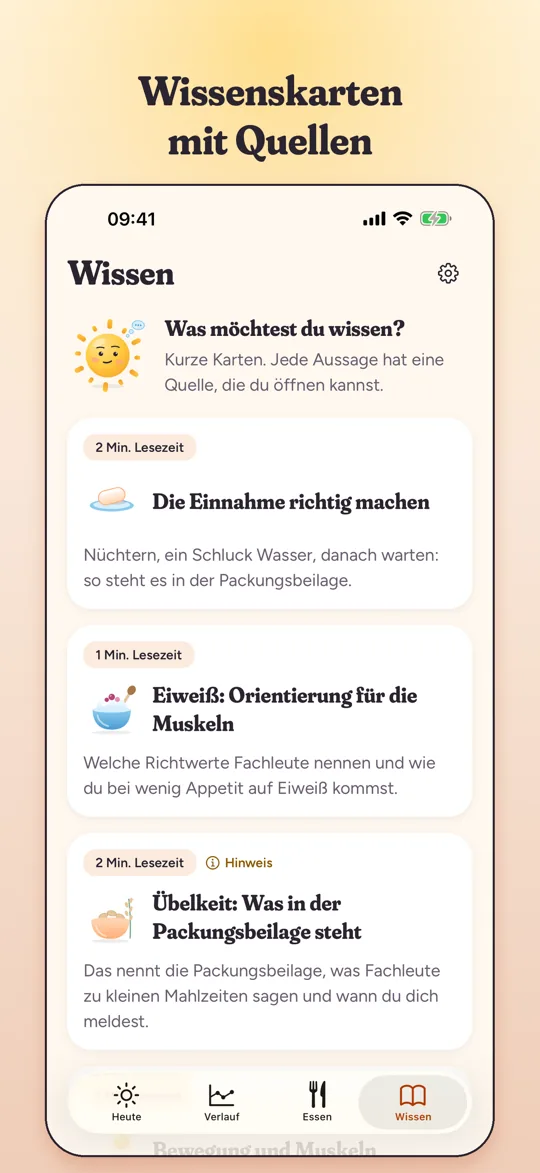 Wissenskarten mit allgemeinen Informationen