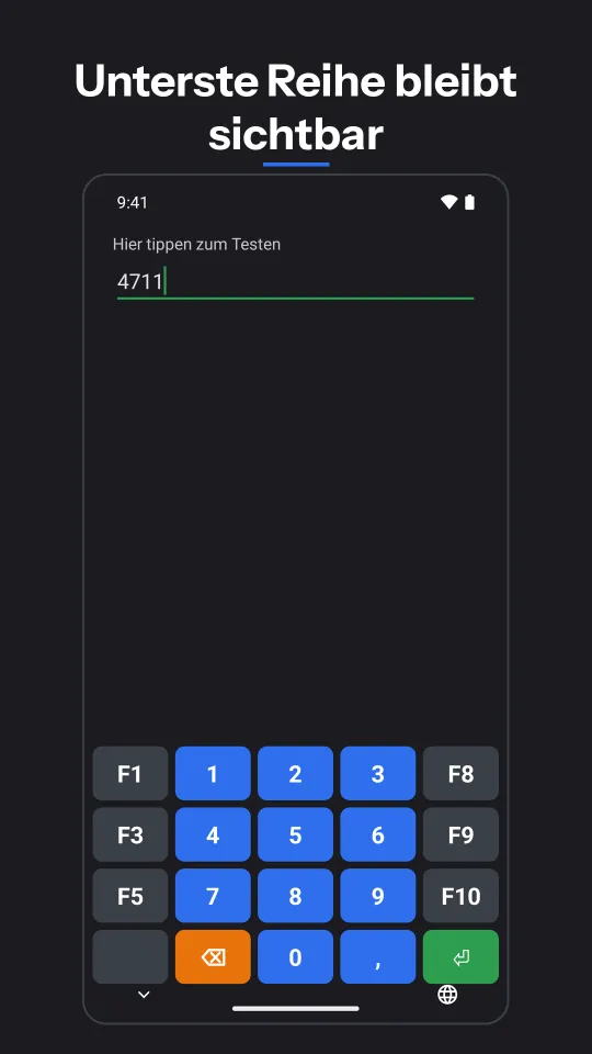 POS Keyboard: Unterste Reihe bleibt sichtbar